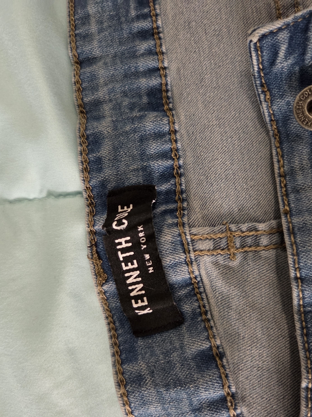 Kenneth Cole Light Blue Slim Straight Men’s Jeans - Picture 3 of 5